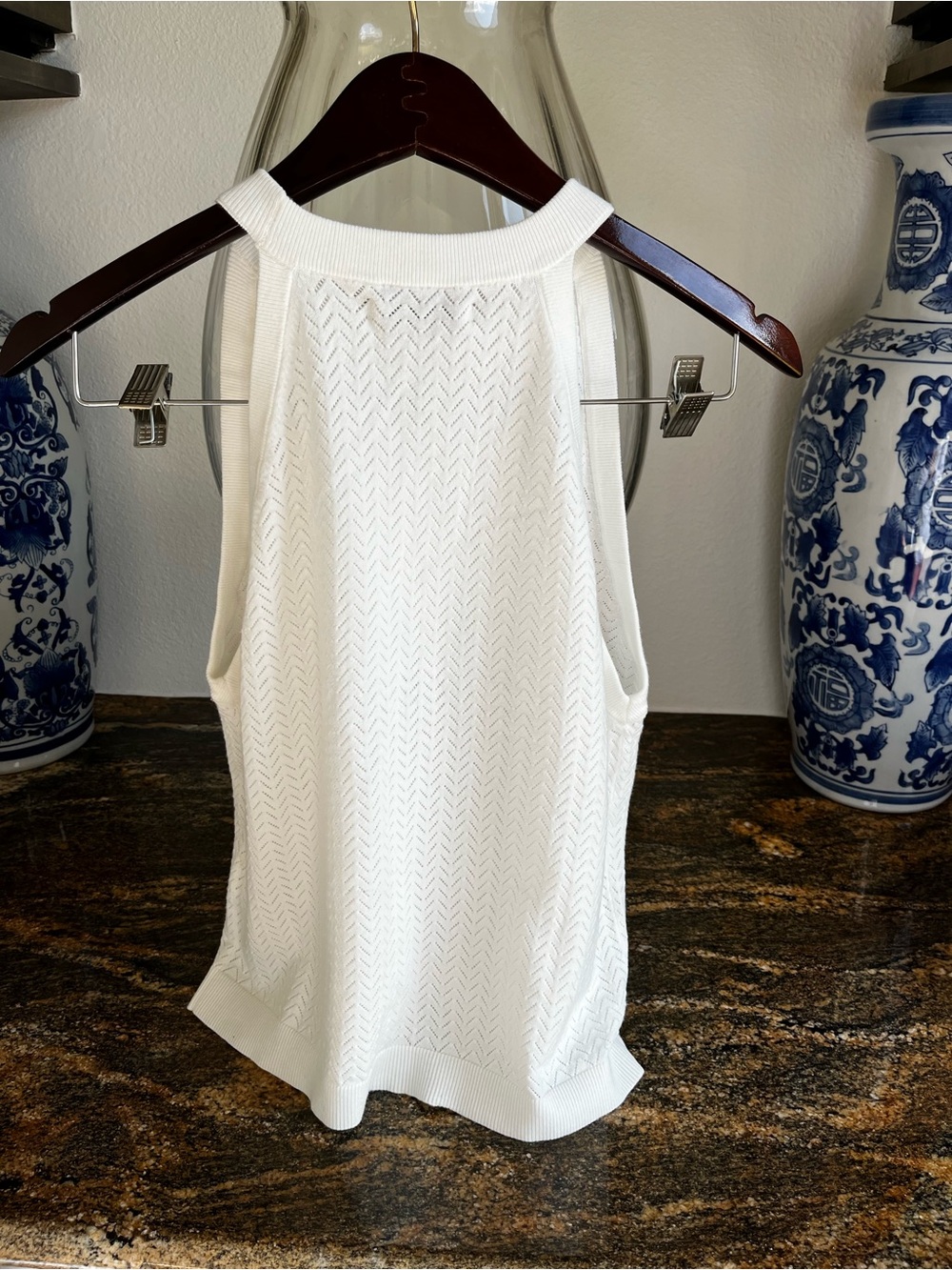 Alice + Olivia Cream Knit Halter Tank